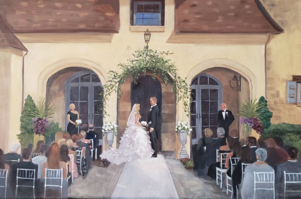 live wedding painting Lake Geneva