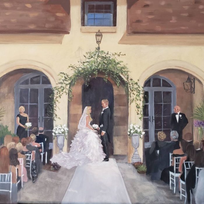 Live wedding painting with Kristina Brewer