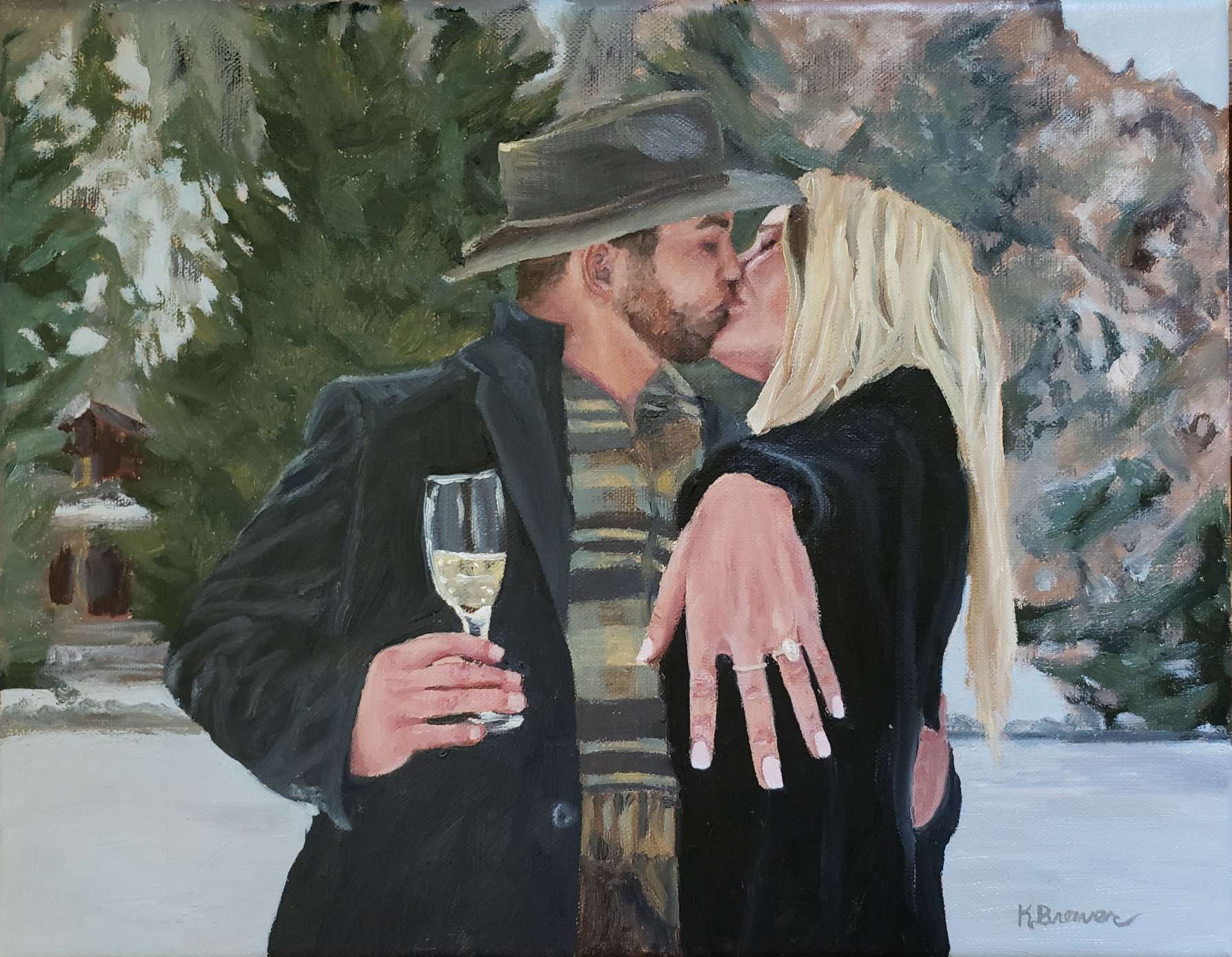 engagement painting gift