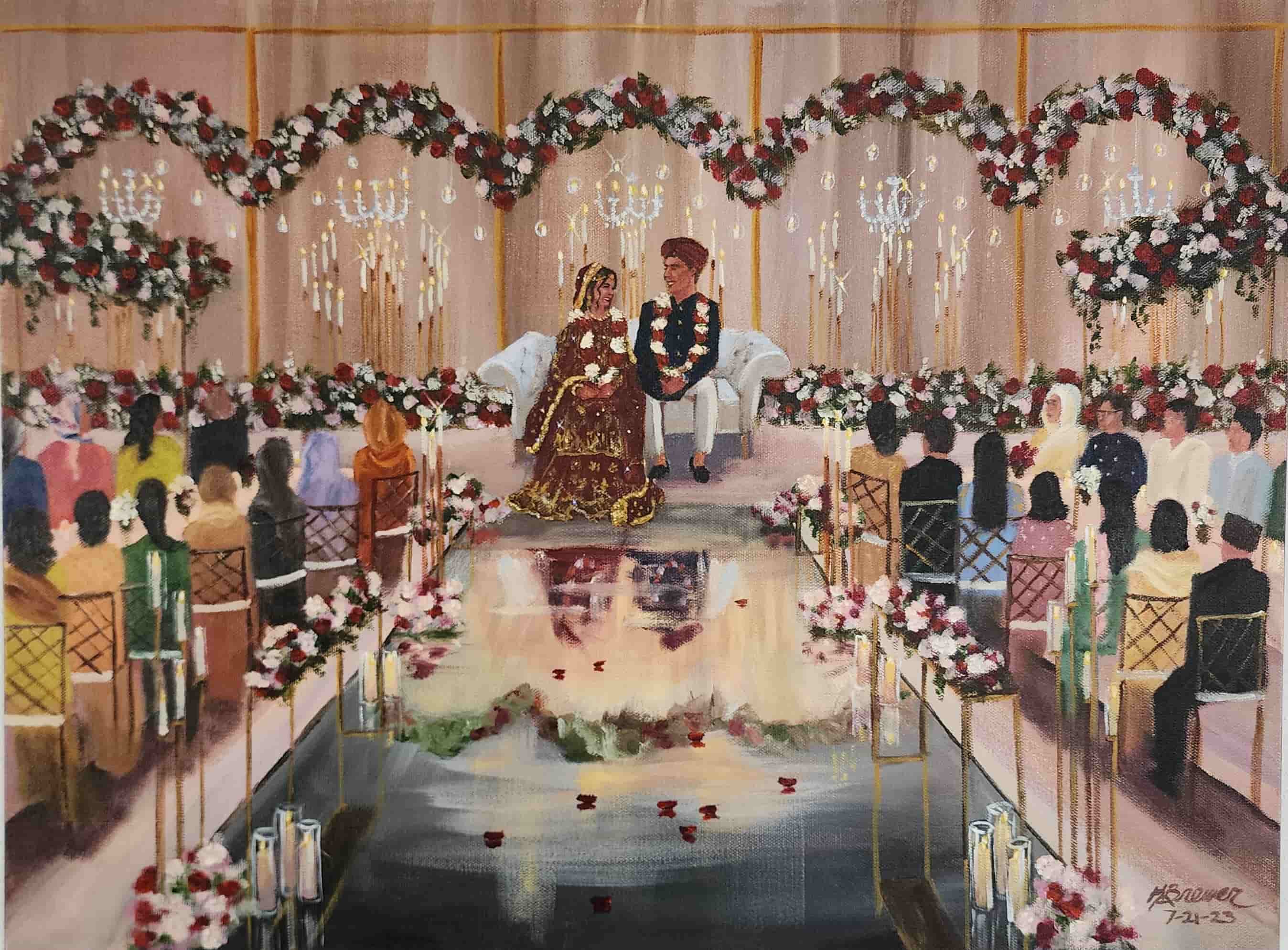 indian wedding live painting