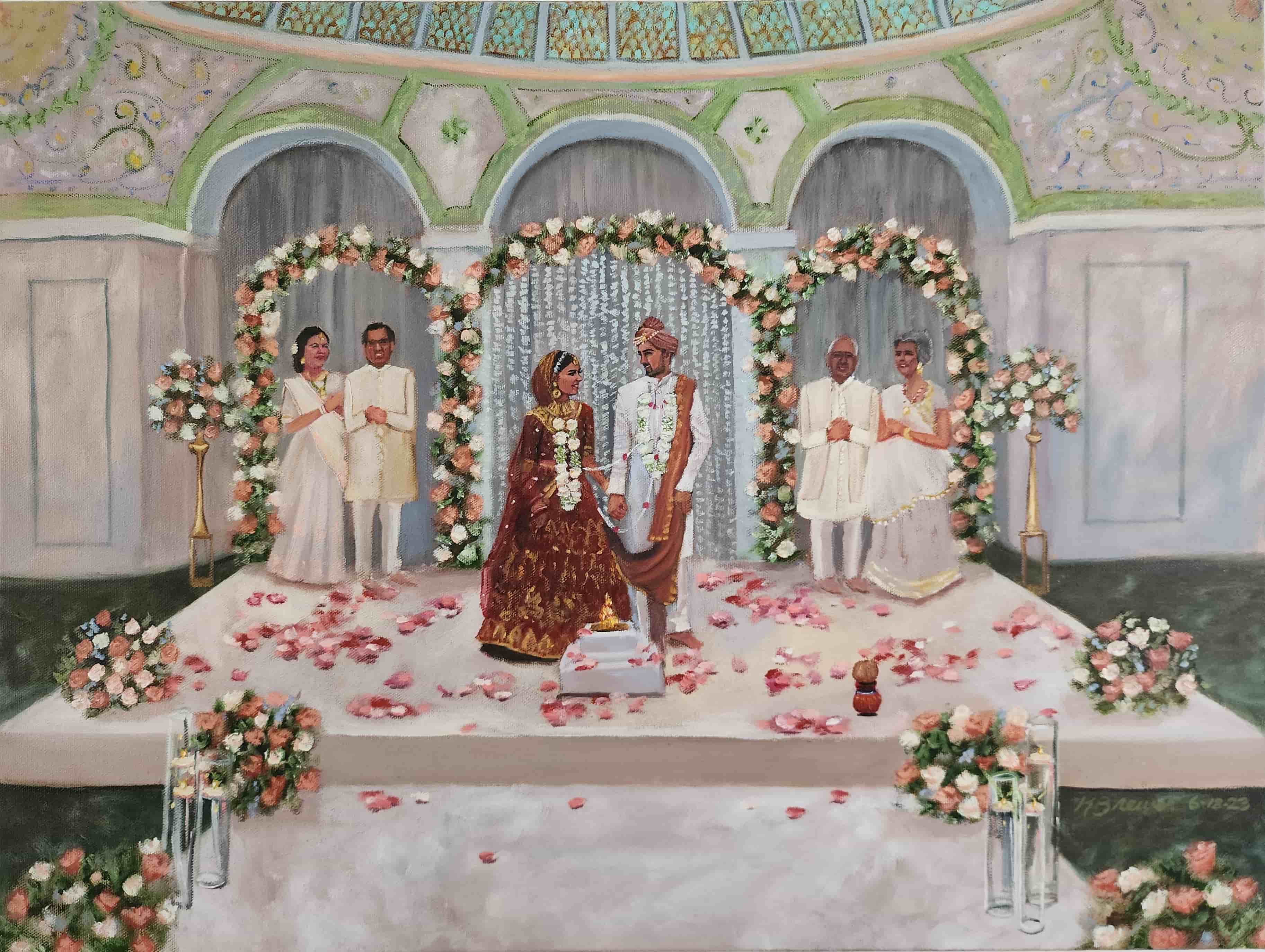 Indian wedding painting Chicago